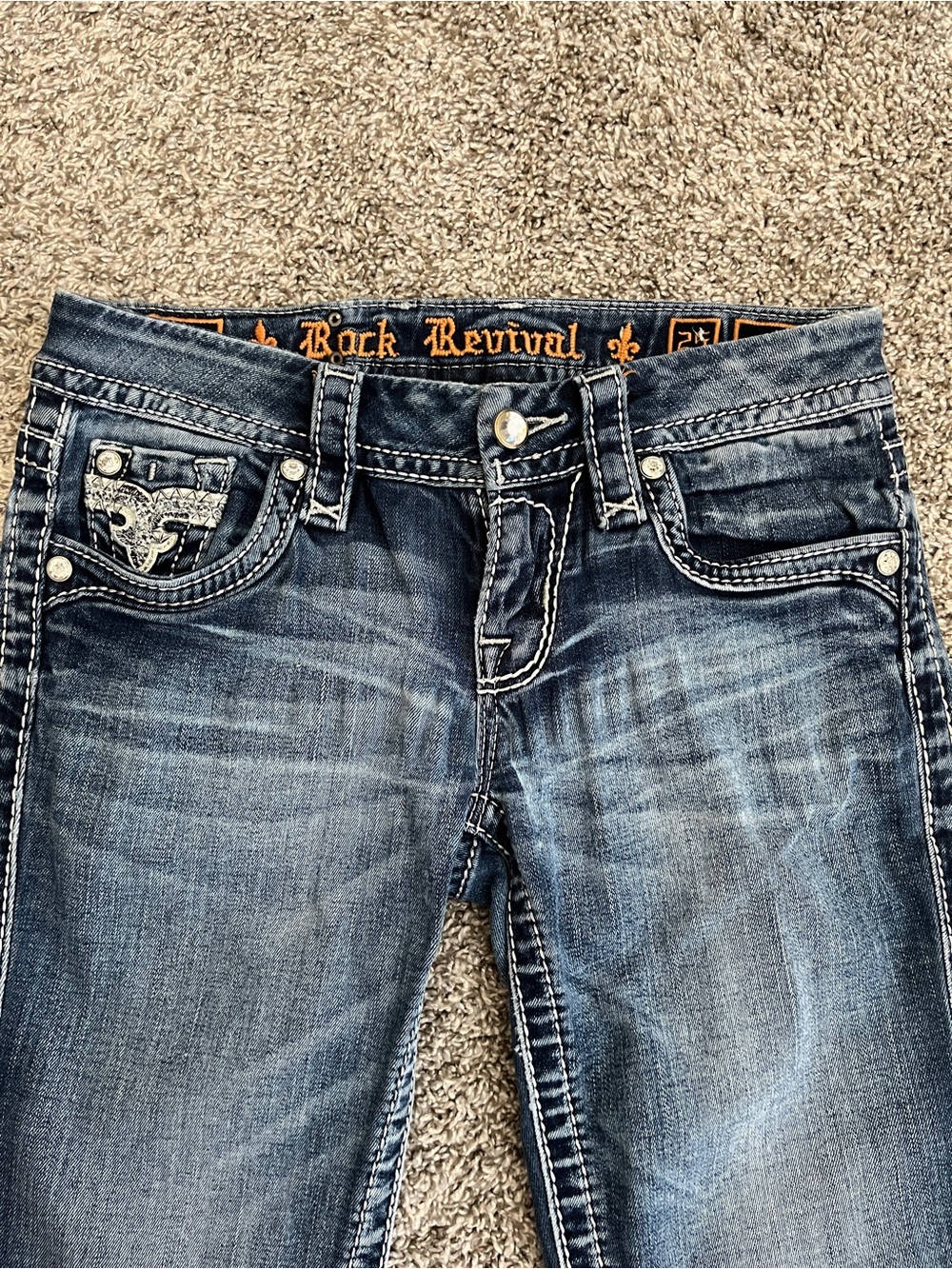 Rock Revival Medium Wash Studded Bootcut Jeans - Picture 2 of 6